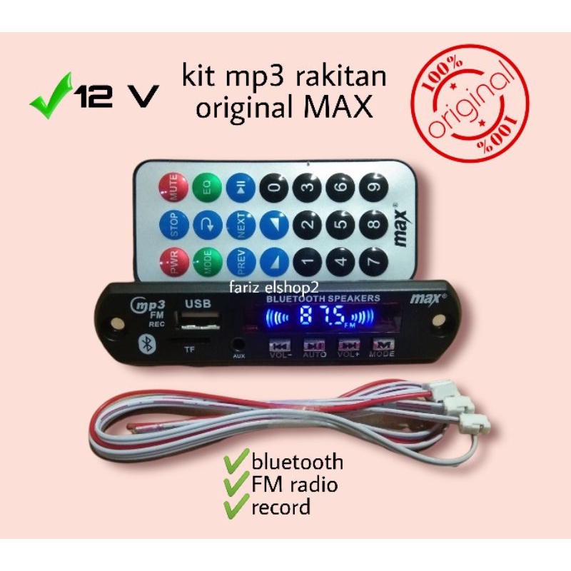 KIT MODUL MP3 BLUETOOTH MAX 12 VOLT