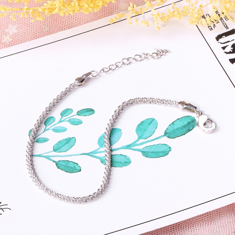 Gelang perak pendek Korea New Simple Gypsophila Bracelet Personality Silver Chain Woman Jewelry Gift