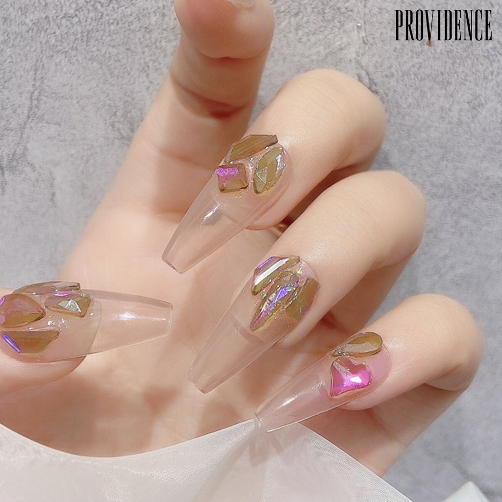 Providence 100pcs / Set Batu Berlian Imitasi Bentuk Asimetris 3d Untuk Dekorasi Nail Art / Manicure Diy