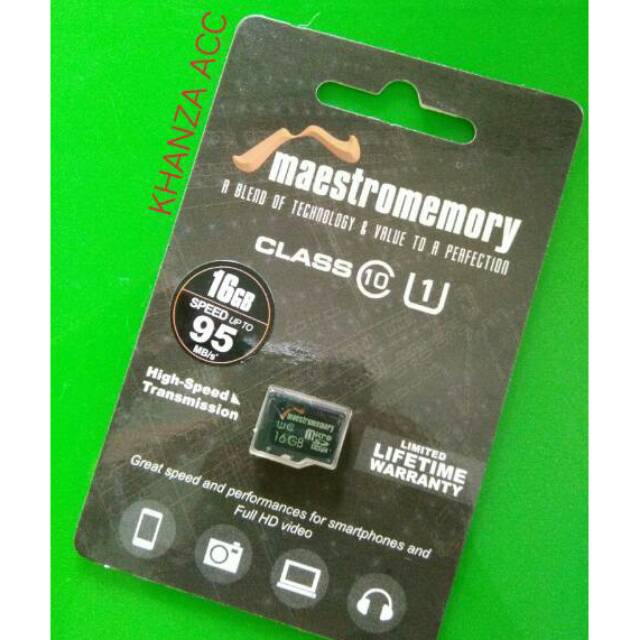 KHANZAACC MAESTROMEMORY MICRO SD 16GB CLASS 10