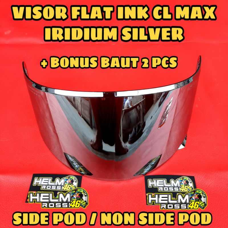 KACA Visor Flat INK CL MAX Iridium Silver Blue Gold Darksmoke Light Smoke Bening Side Pod Non SidPod Sidepod