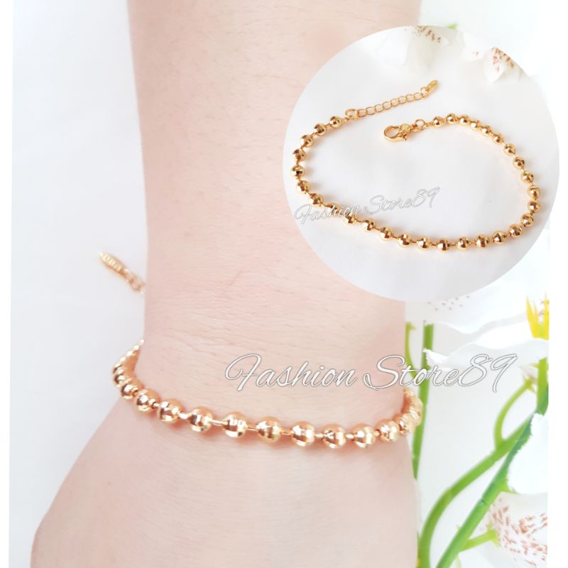 Gelang Butir Biji lada Rantai import Xuping Yaxiya Bestquality lapis emas 18K