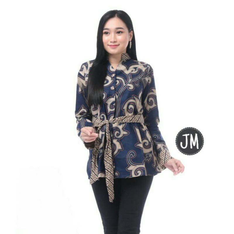 Maura Couple - Sania Ruffle Batik Couple Ori Ndoro Jowi DNT Garansi Termurah-Cewek navy