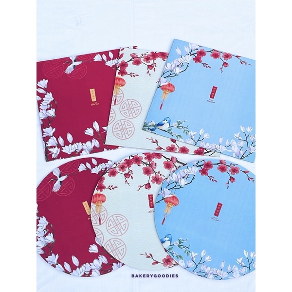 

cake board alas kue imlek chinese new year round bulat