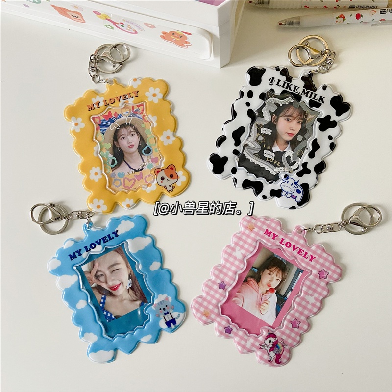 Star card 3 Inch 4 inch photo pendant key ring decoration bag card set meal card certificate card clip