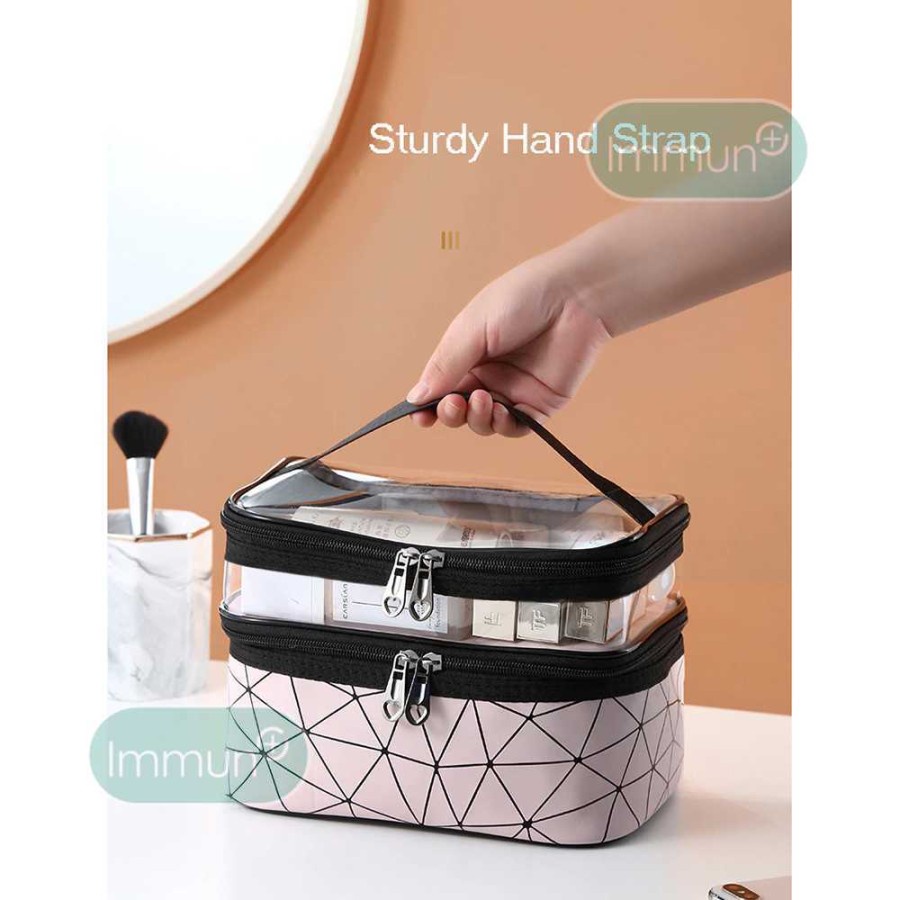 Trevelmate Tas Pouch Kosmetik  Wanita 2 Layer WATERPROOF dan ANTI NODA Kapasitas Besar