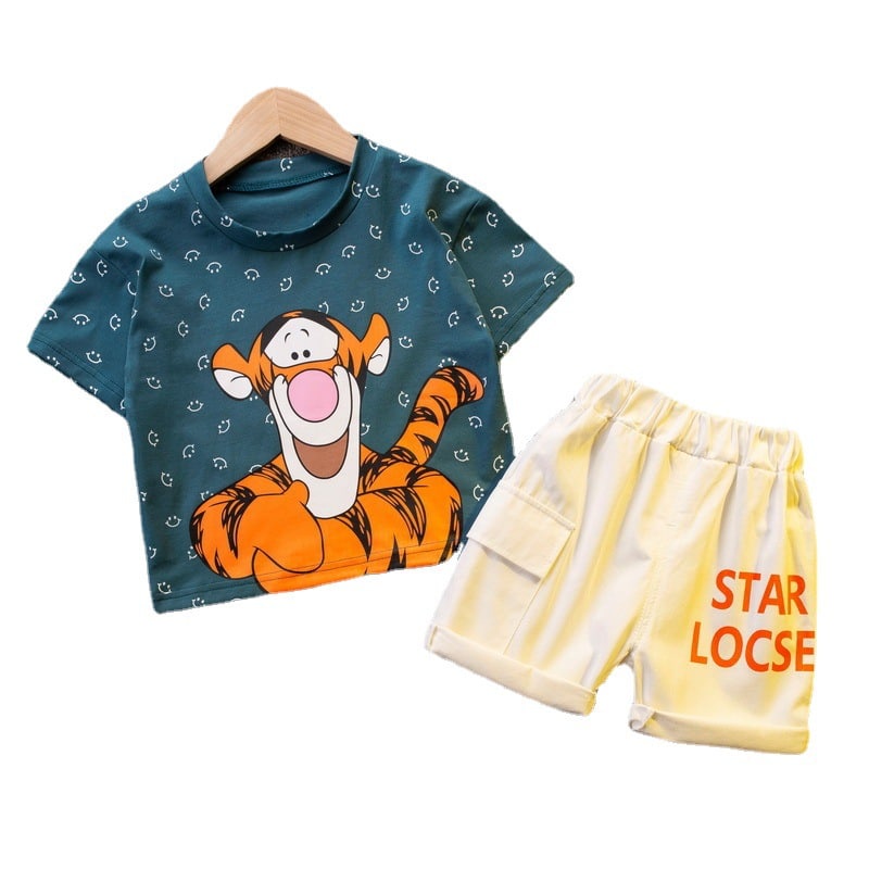 Promo !! Setelan baju anak cowok / setelan star locse tiger ukuran 2-4tahun / Setelan anak import / Baju anak cowok keren