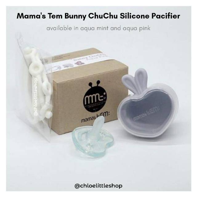 Mamas Tem Bunny ChuChu Silicone Nipple + Case / Mamastem Pacifier / Mama's Tem Kompeng