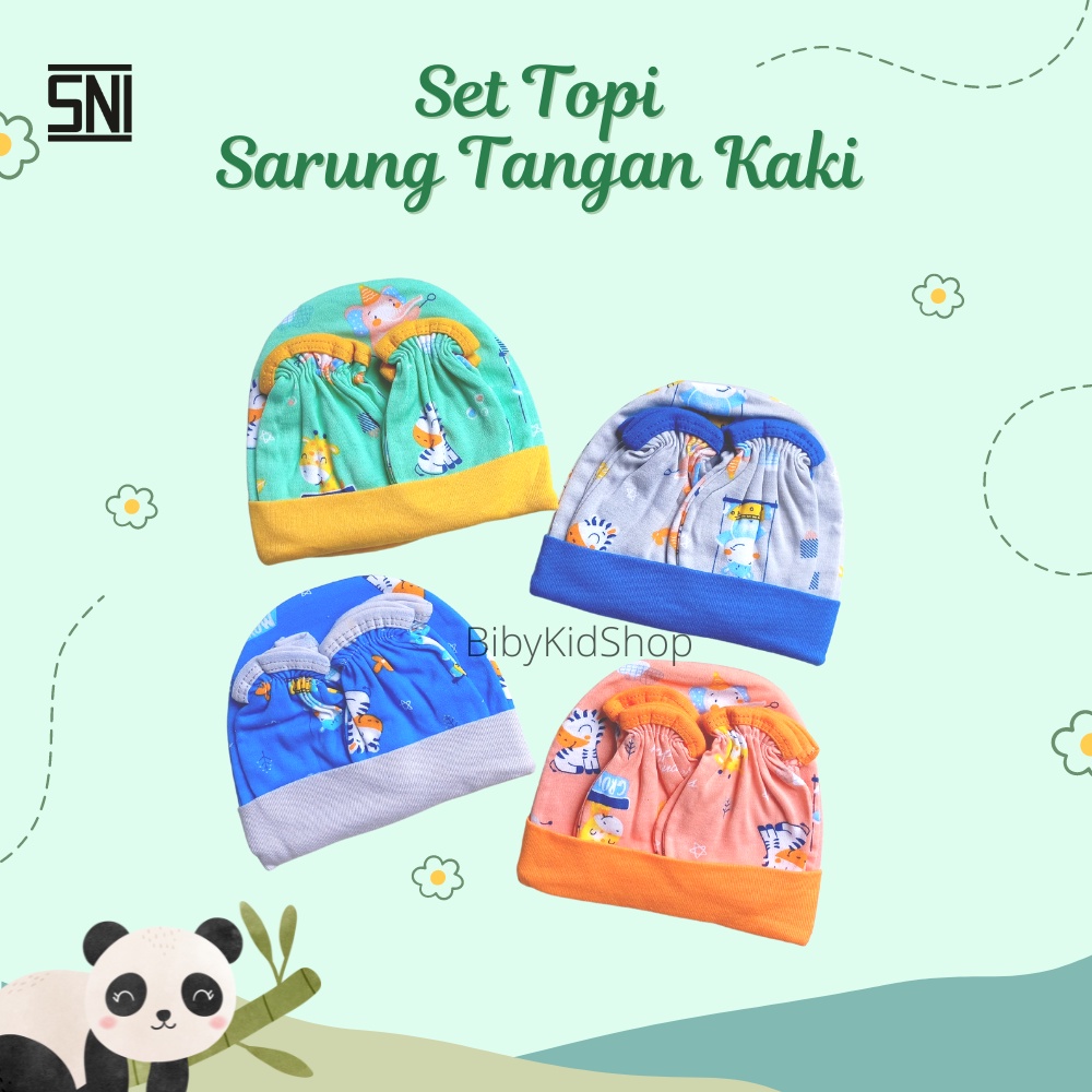 SNI Sarung Tangan Kaki Bayi Set Topi Sarung Tangan Kaki Topi Bayi Newborn Murah Sarung Tangan Motif Lucu