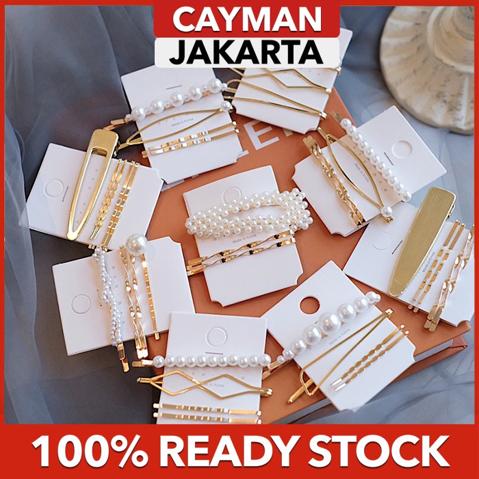 ★ Cayman ★ Pearl Jepit Rambut Hairpin 4pcs Suit Korea Fashion Women Hair Clips Accessories jew28