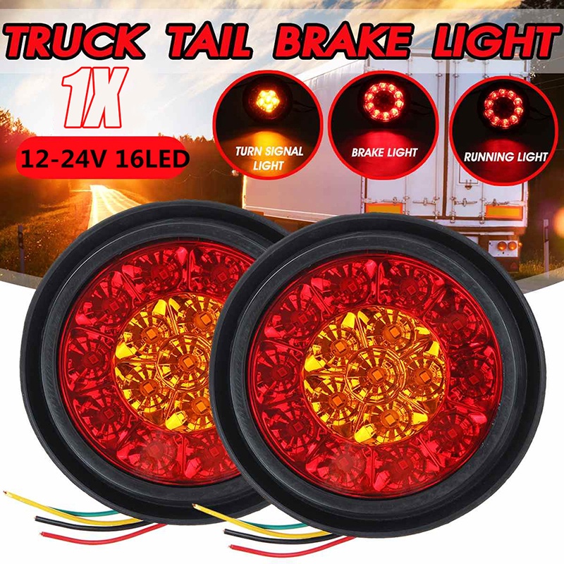 &lt; E2id &amp; &gt; Lampu Sein 16-led 4 &quot;Bentuk Bulat Warna Merah Untuk Truk / Trailer