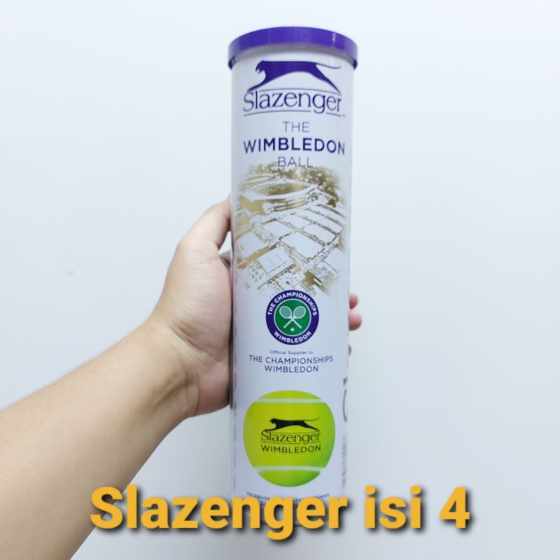 BOLA TENIS SLAZENGER WIMBLEDON ISI 4 ORIGINAL