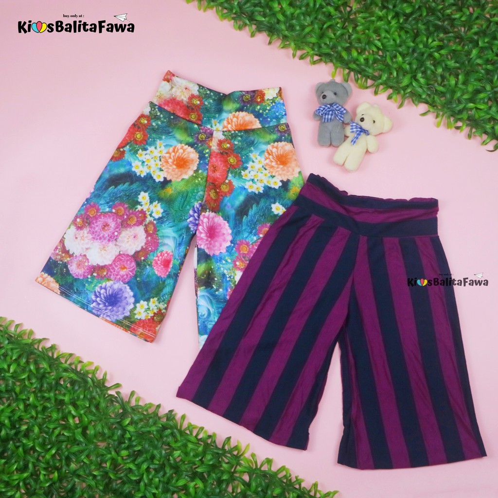 Kulot Motif Uk. 5-6 Tahun / Celana 3per4 MOTIF Anak Perempuan Batik Abstrak Salur Murah Skirt Pants