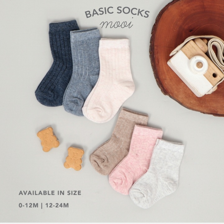 Mooi Basic / Folded / Ruffle Socks / Kaos Kaki Bayi 0-2 Year CBKS SO