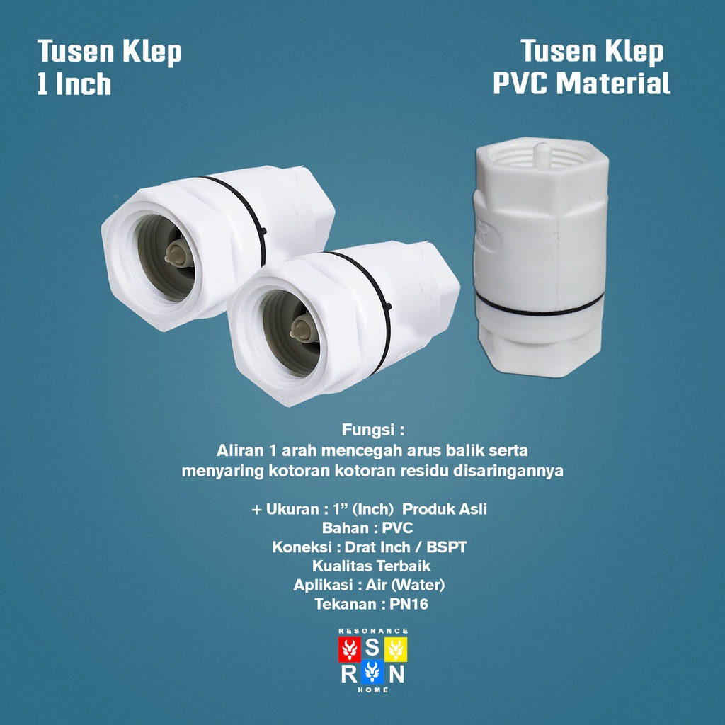 Tusen Klep PVC Ukuran 1 Inch / Klep Resonance Home