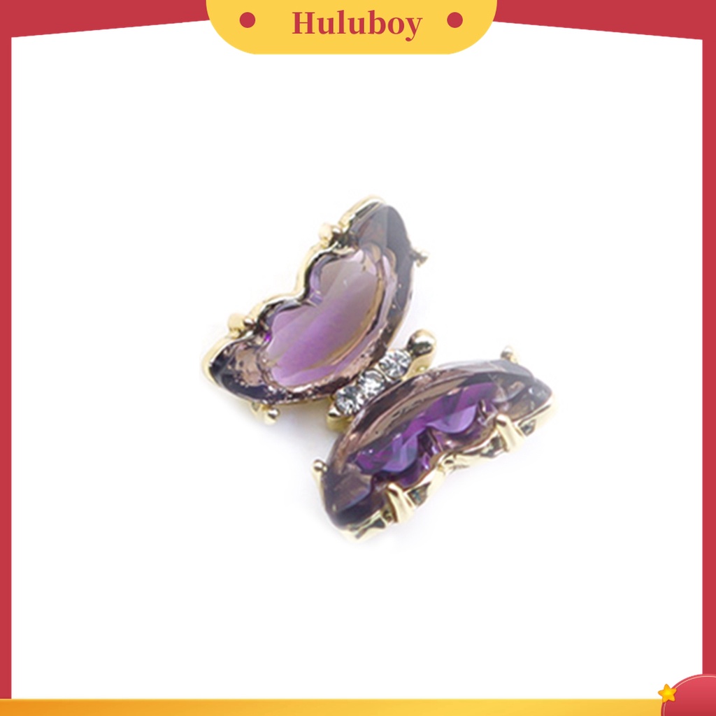 Huluboy Huluboy♡ Kupu-kupu Kristal Cubic Zirconia Imitasi 3D Transparan Untuk Dekorasi Nail Art Butterfly