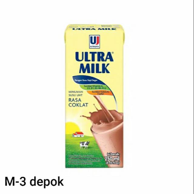 

Susu Ultra rasa coklat ukuran 250 mili, isi 12 pcs 1 karton