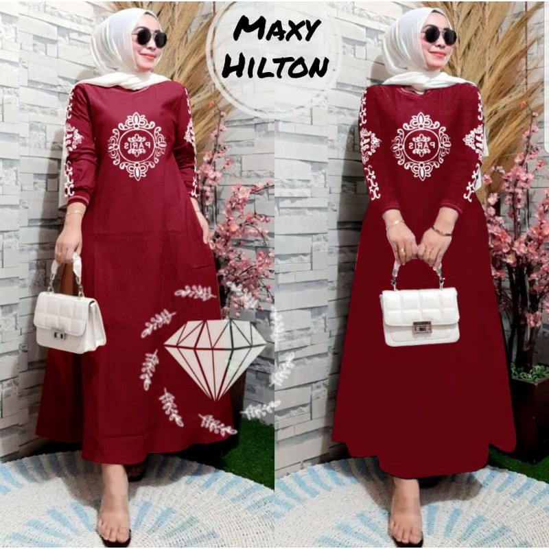 MAXY HILTON, BABYTERRY PREMIUM, GAMIS HIJAB MUSLIM, MAXY DRESS