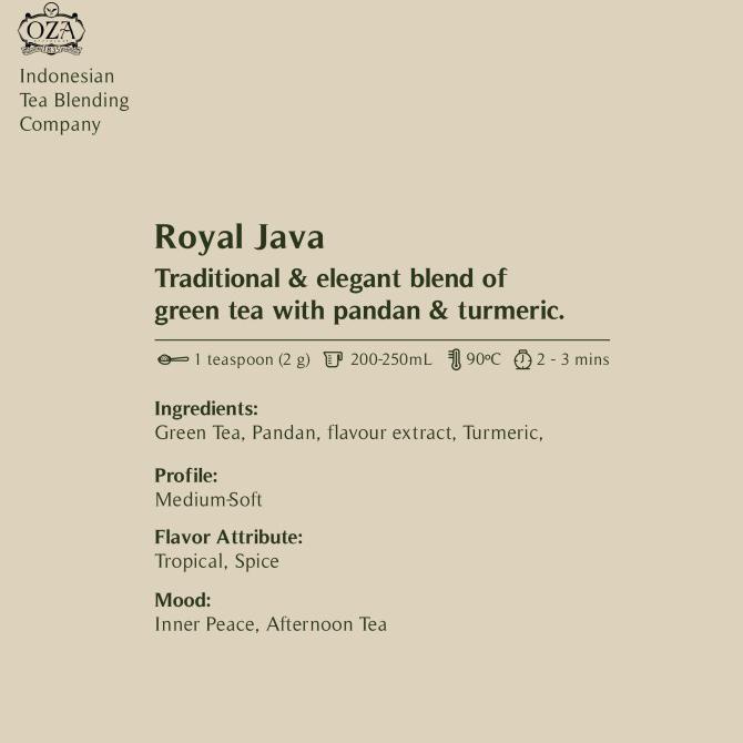 

[[BISA COD]] OZA Tea - Royal Java | Green Tea | 40 gram (20 cups) TERMURAH Kode 846