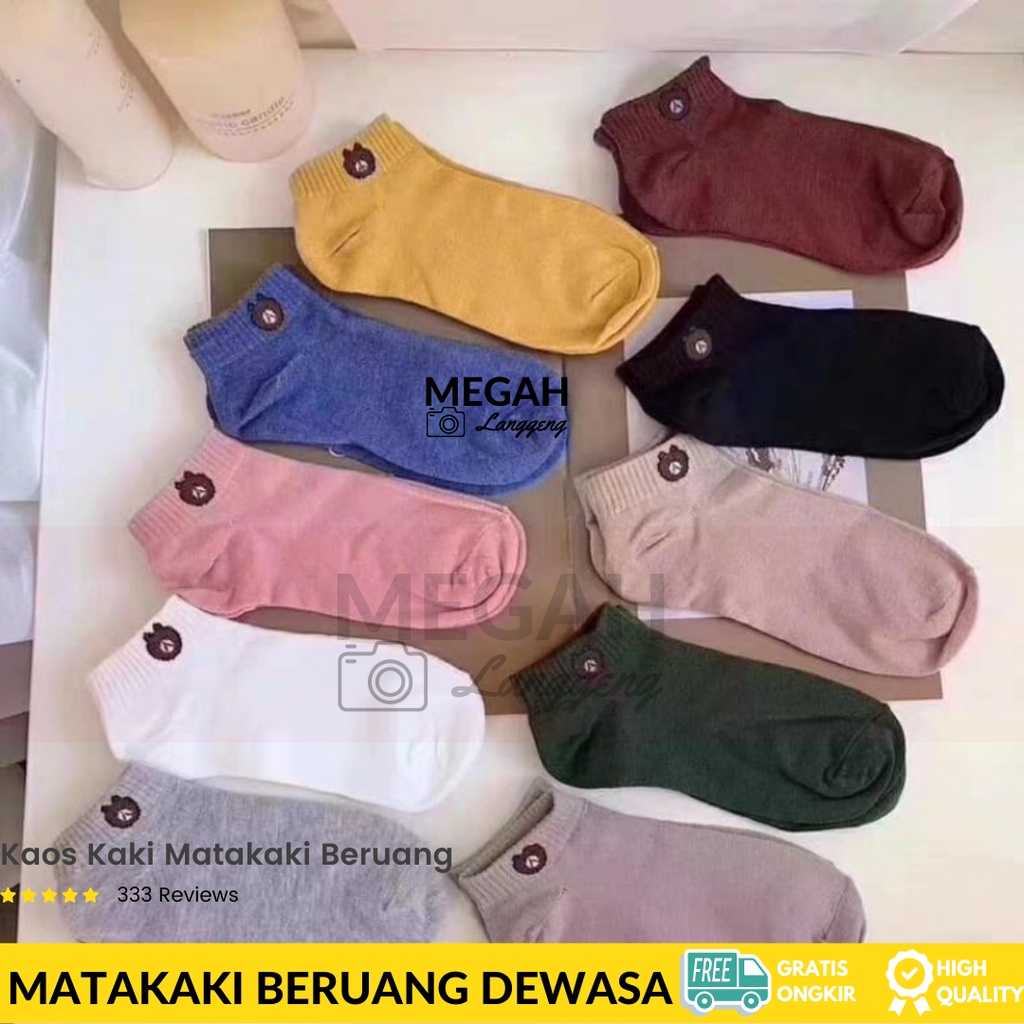 Grosir 6 PASANG Kaus Kaki Wanita Pendek Motif Beruang kualitas Export-kaos kaki motif beruang pendek mata kaki wanita dewasa / kaos kaki angkle motif bear - KAOS KAKI PENDEK MATA KAKI WANITA DEWASA KAOS KAK ANKLE WARNA POLOS MURAH- megah langgeng store