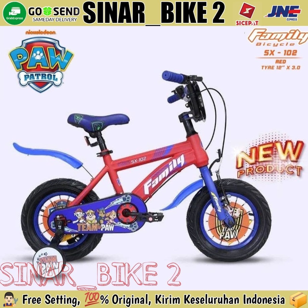 Sepeda Anak Laki Bmx 12 16 Inch Family SX-102  Paw Patrol