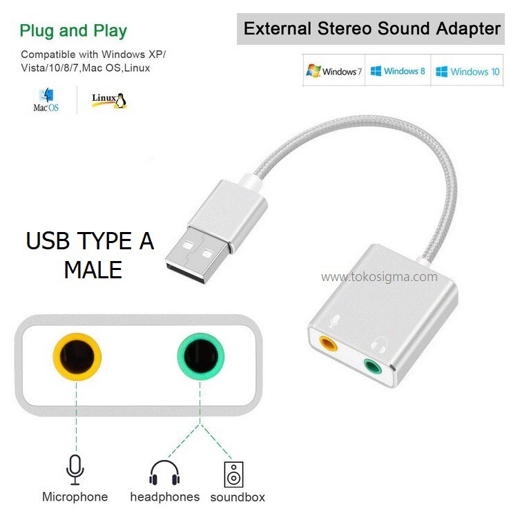 USB 3.1 TYPE C TO SOUND CARD 7.1 MIC AUDIO SPEAKER AUX 3.5mm ANDROID PC WIN