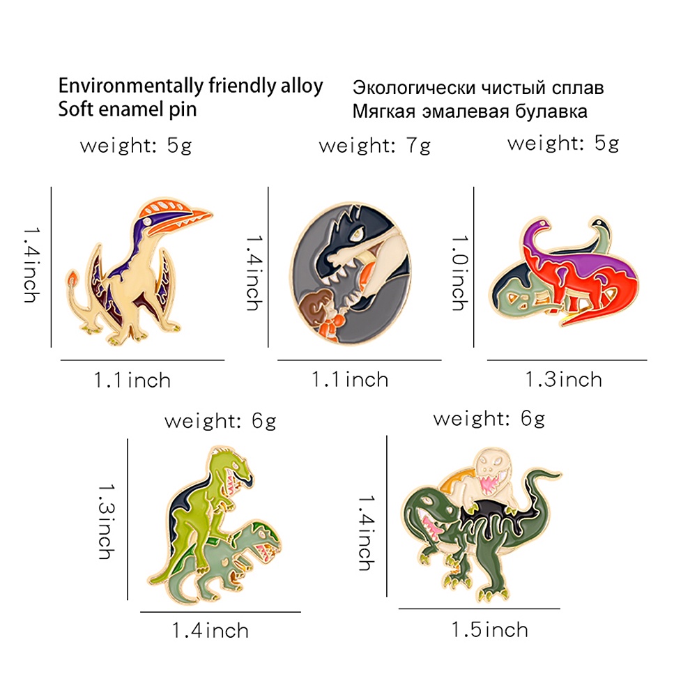 Bros Pin Desain Kartun Dinosaurus Jurassic Untuk Aksesoris Pakaian