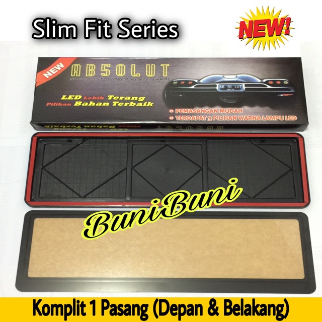 Dudukan / Tatakan / Cover / Frame Plat Nomor Mobil Ukuran 46 Cm Komplit Tutup Mika Akrilik Original