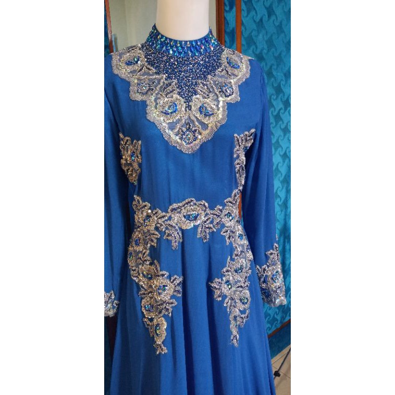 dress pesta birel silver