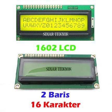 LCD Display 1602 Background Yellow Kuning Tulisan Hitam 16x2 Karakter 16x2 Character Display
