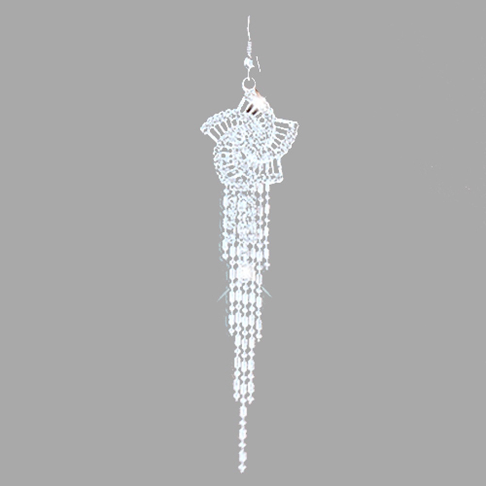Hu Hu Hu Hu Hu Alat Bantu Pasang Kacamata♡ Anting Kait Gantung Wanita Bahan Alloy Desain Bunga Hias Berlian Imitasi Untuk Pesta