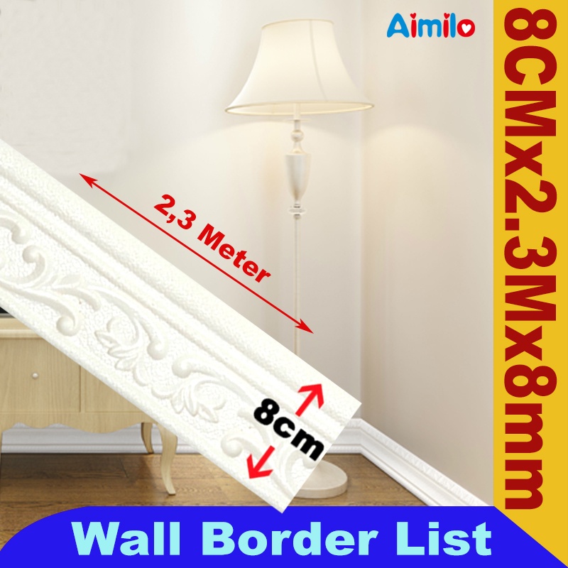 (Aimilo)  List Wallpaper Dinding 3D Wall Foam Border List Stiker 2.3 Meter-Ai-LISTB810