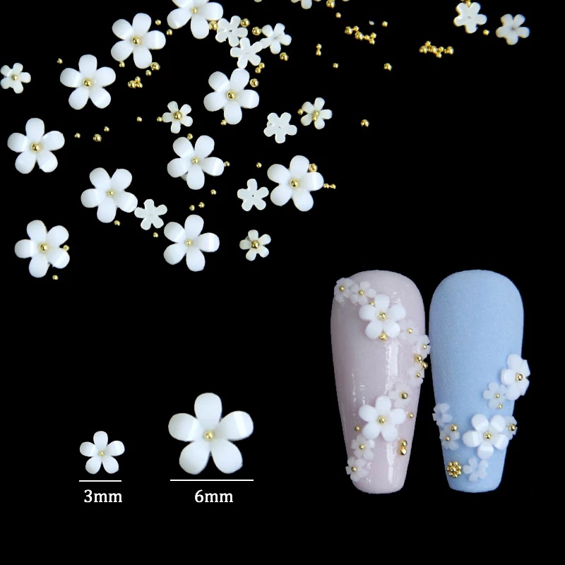 1 Kotak Stiker Kuku UV Gel Polish Desain Bunga 3D Aksen Berlian Imitasi Berubah Warna Untuk Dekorasi Manicure