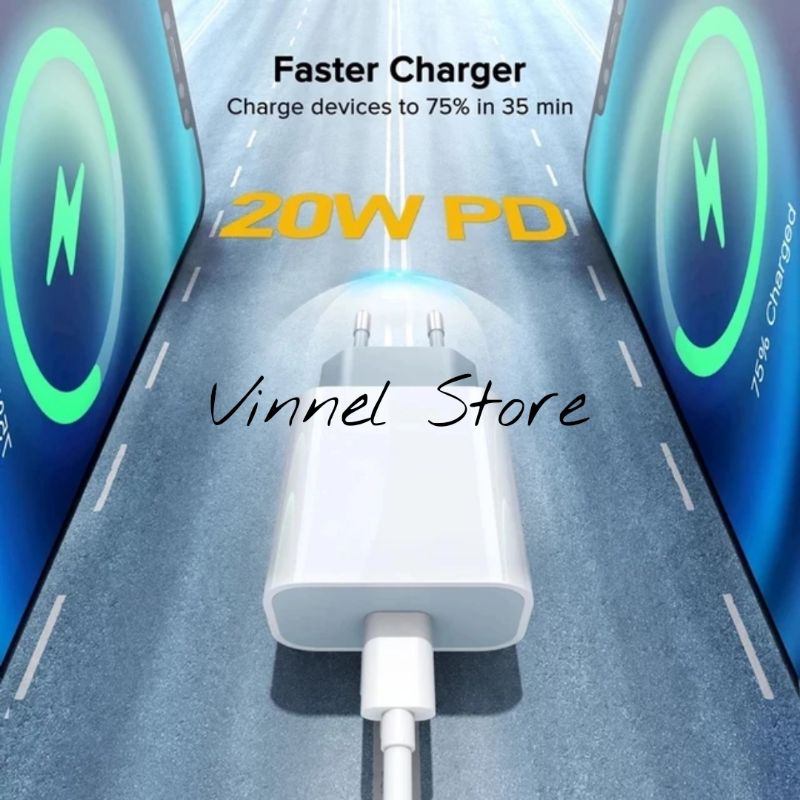 Charger Lightning 20W USB-C Ke Lightning  Fast charging