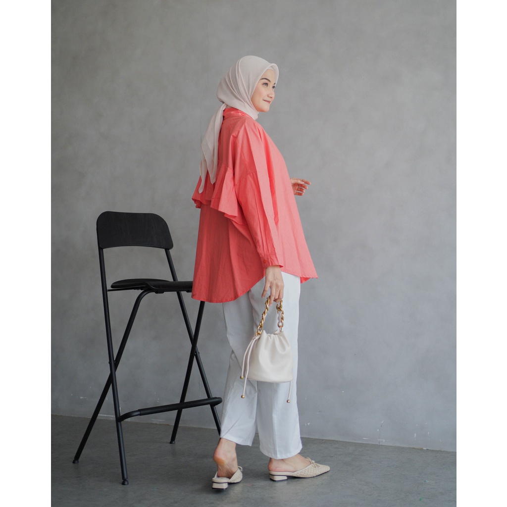 BEFAST - ZRX OOTD Blouse TIKA / TINY KATUN SHIRT / Blouse Muslimah / Atasan Blouse Kekinian / Blouse Trendy / Atasan Lengan Panjang Wanita / Blouse Polos Casual / Fashion Remaja Wanita Formal / Terbaru / Terlaris