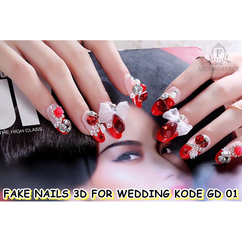 KUKU PALSU FAKE NAILS 3D FOR WEDDING (BOX) KODE GD 1