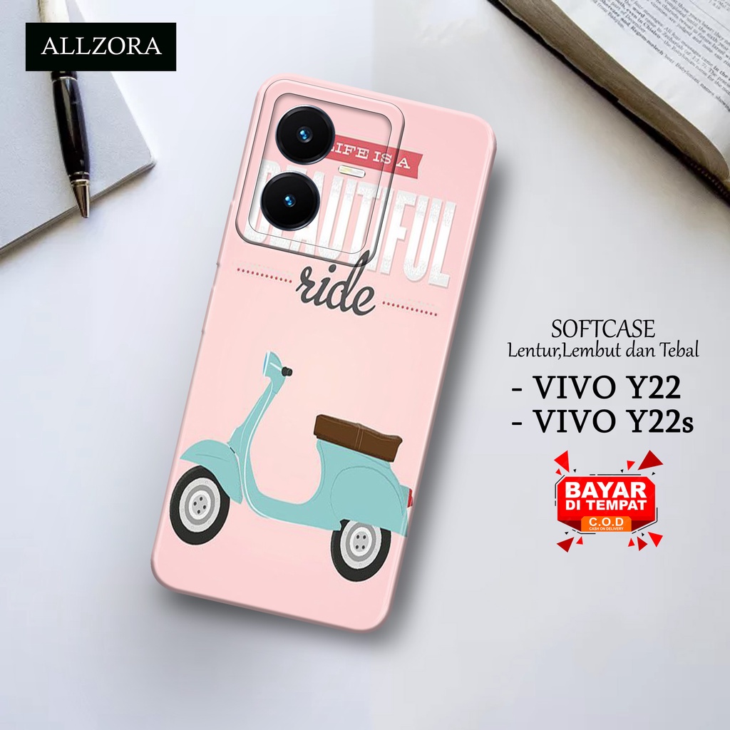 Case Vivo Y22 / Y22s Terbaru - Fashion Case VESPA - Casing Hp Vivo Y22 / Y22s Terbaru - Softcase Hp 