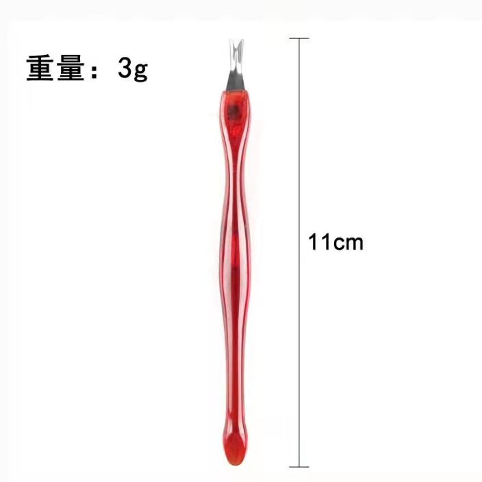 RED FORK TRIM Pendorong kutikula cuticle pusher fork lidah ular gunting kutikula manicure trimming tools