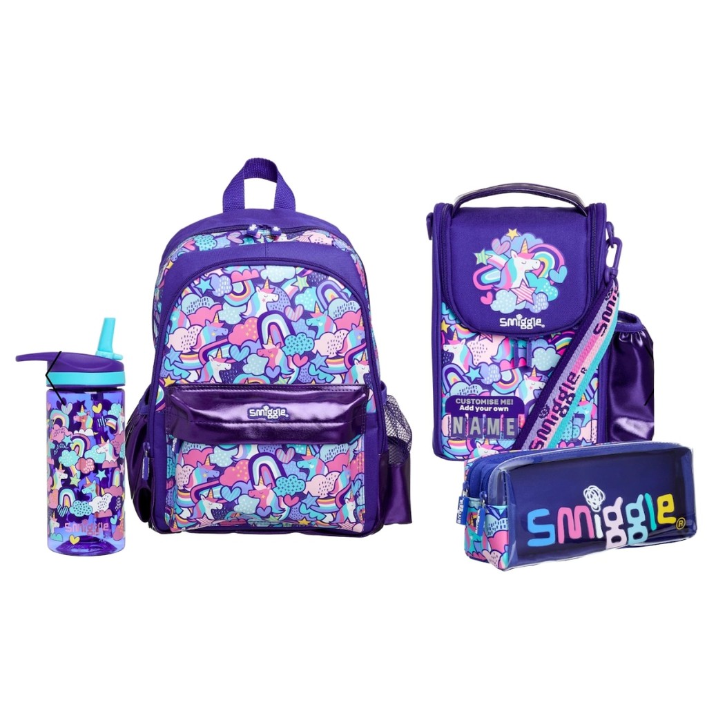 Smiggle Cheer Junior Unicorn Series Backpack Lunch Box Tas Ransel