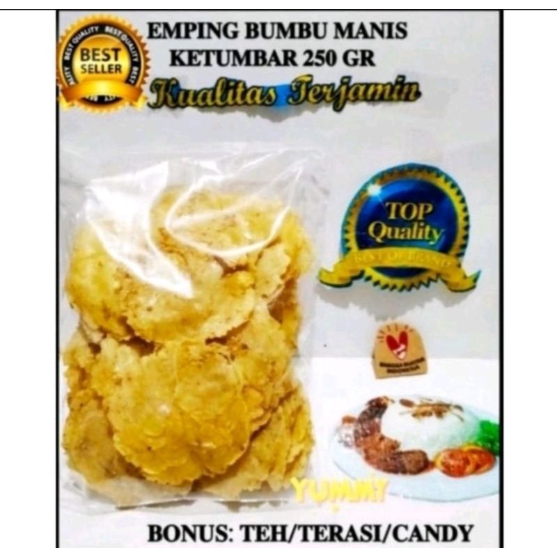 

@250GR EMPING MENTAH BUMBU KETUMBAR MANIS KHAS CIREBON BONUS TEH/TERASI enak