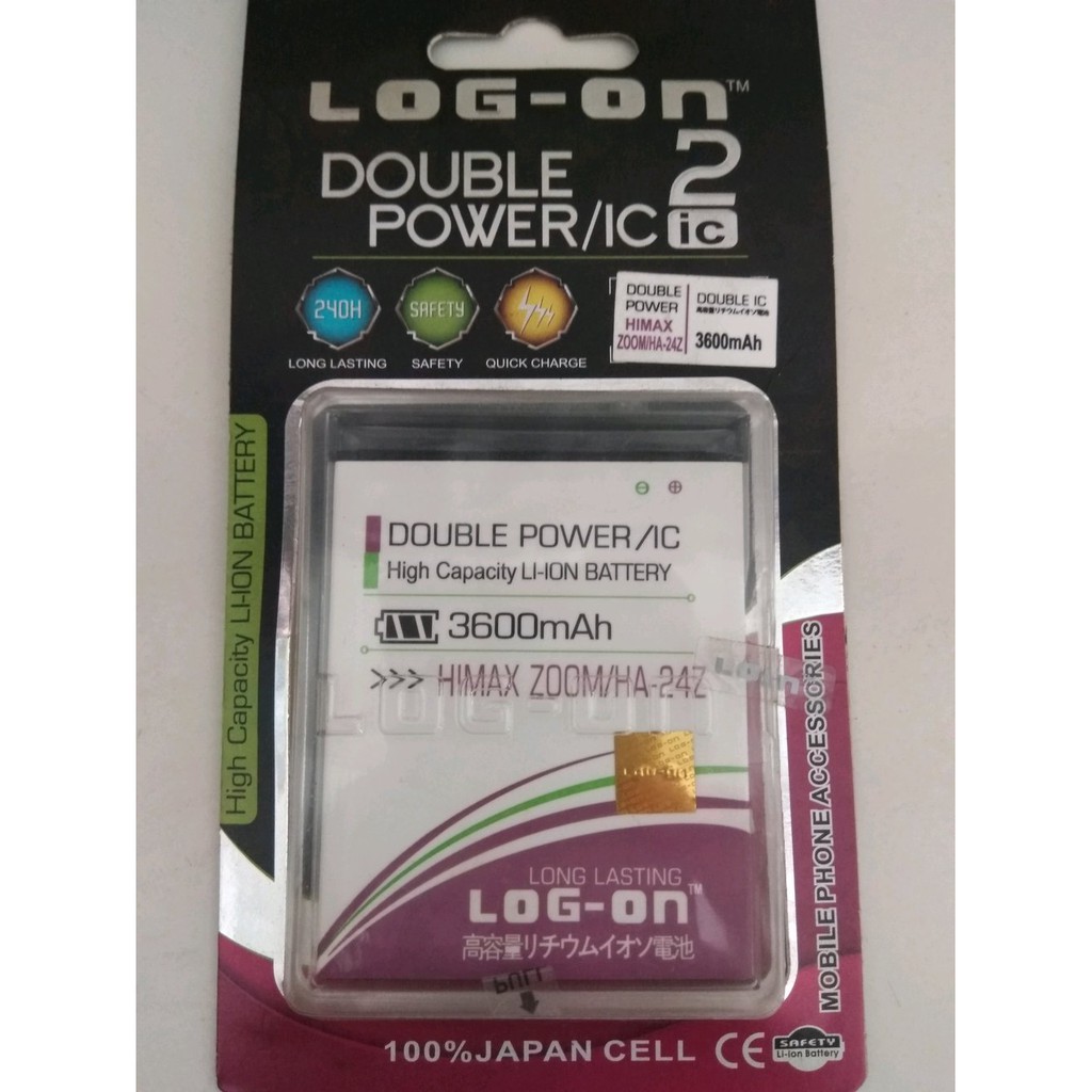 Batre Baterai Double Power IC Log-On HIMAX ZOOM HA-24Z