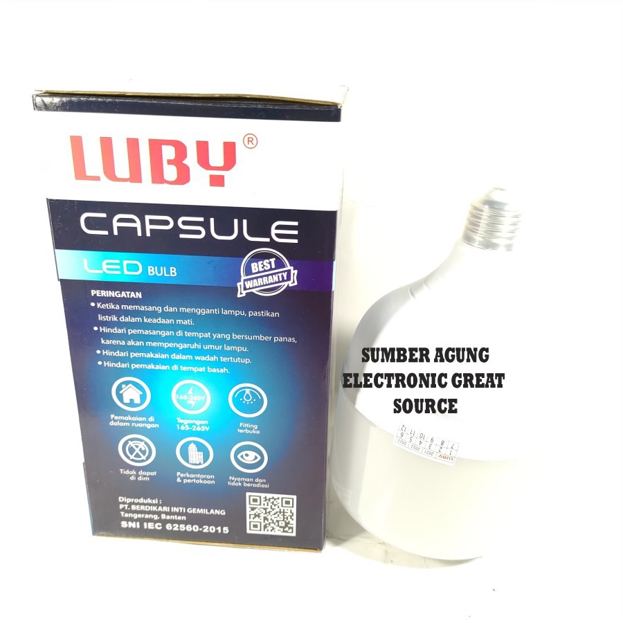 Lampu LED Luby Capsule 38W Jumbo SNI 3600LM Cahaya Putih Kapsul LED