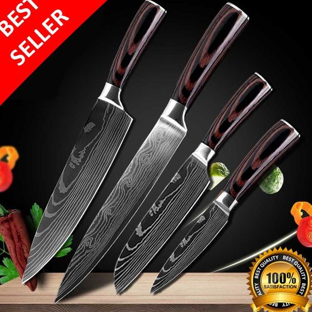 

SET 4 PCS PISAU DAPUR CHEF DAMASKUS PATTERN PREMIUM QUALITY KNIFE SET BVN65496G