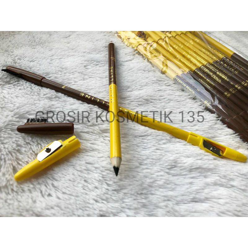 PENSIL ALIS DUA SISI HITAM COKLAT PNDS/MYBLINE