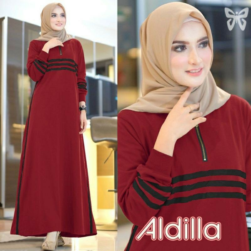 Adilla Maxy dress Casual / Gamis santai / Baju gamis muslimah Fashion gamis kekinian Murah Gamis Mur