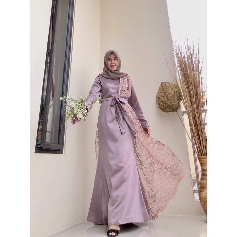 Azzahra dress/Gamis azzahra/dress brukat kondangan/dress kondangan/dress wisuda/dress bridesmaid