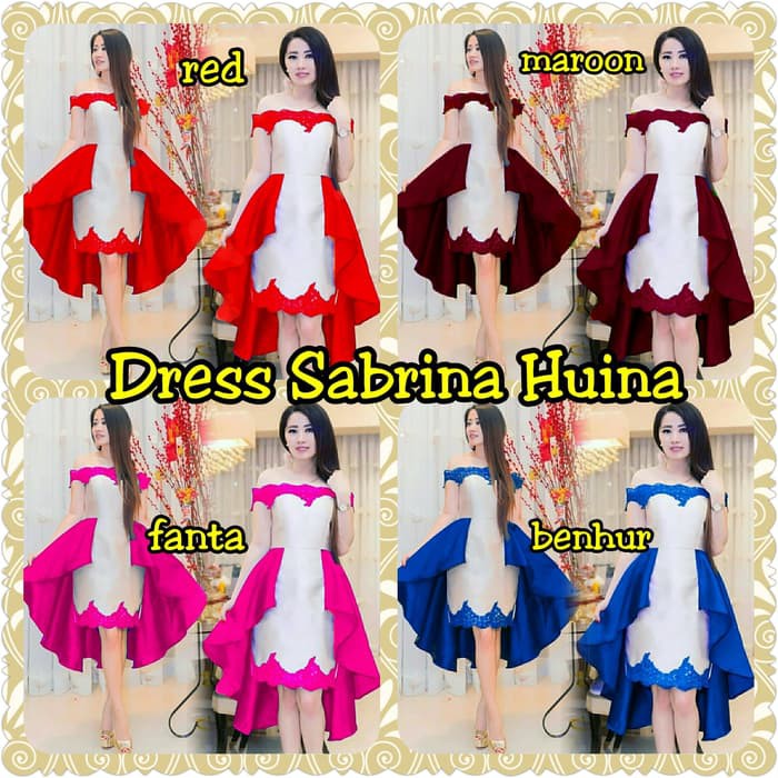 Summer Casual Mini Dress Wanita Korea Import  Dress Sabrina Huina - Biru 37GKQ