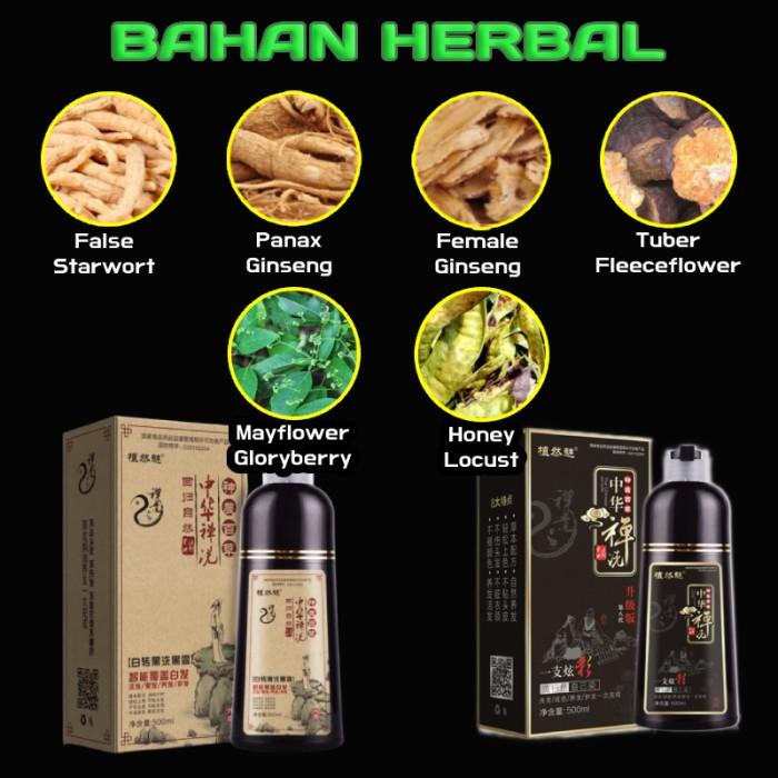 Zhi Ran Mei Shampoo Herbal Cat Pewarna Penghitam Rambut Uban ZhiRanMei