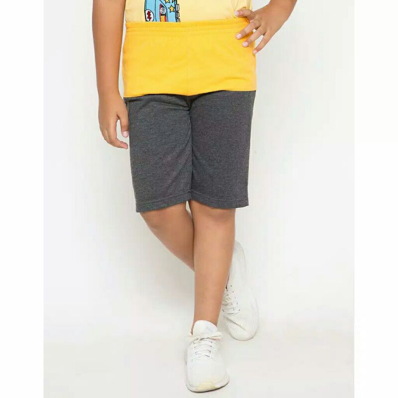 Little M Crop Pant Basic Knit Line Anak Laki-Laki - Misty Med Grey