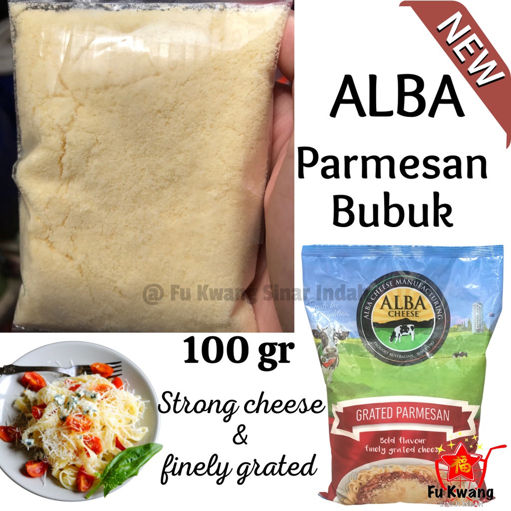 

[PREMIUM] Alba Parmesan Bubuk / Keju Parmesan / Grated Parmesan / Parmesan Bubuk / Parmesan Keju / Parmesan Grated / Parmesan Cheese / Parmesan Parut / Parmesan Australia 100 gram